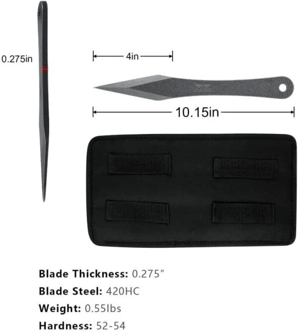 JXE JXO Throwing Spikes Set - 10.2" Stainless Steel Throwing Knives With Sheath