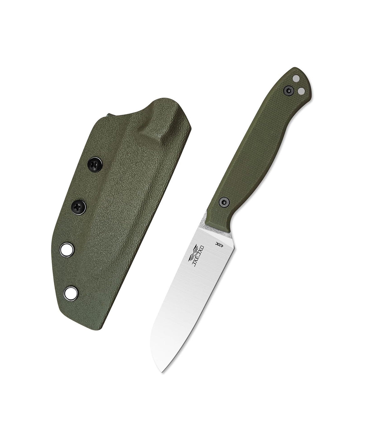 Fixed Blade Knife, 3.2" 420 Steel Blade Small Knife with G10 Handle Full Tang with Kydex Sheath