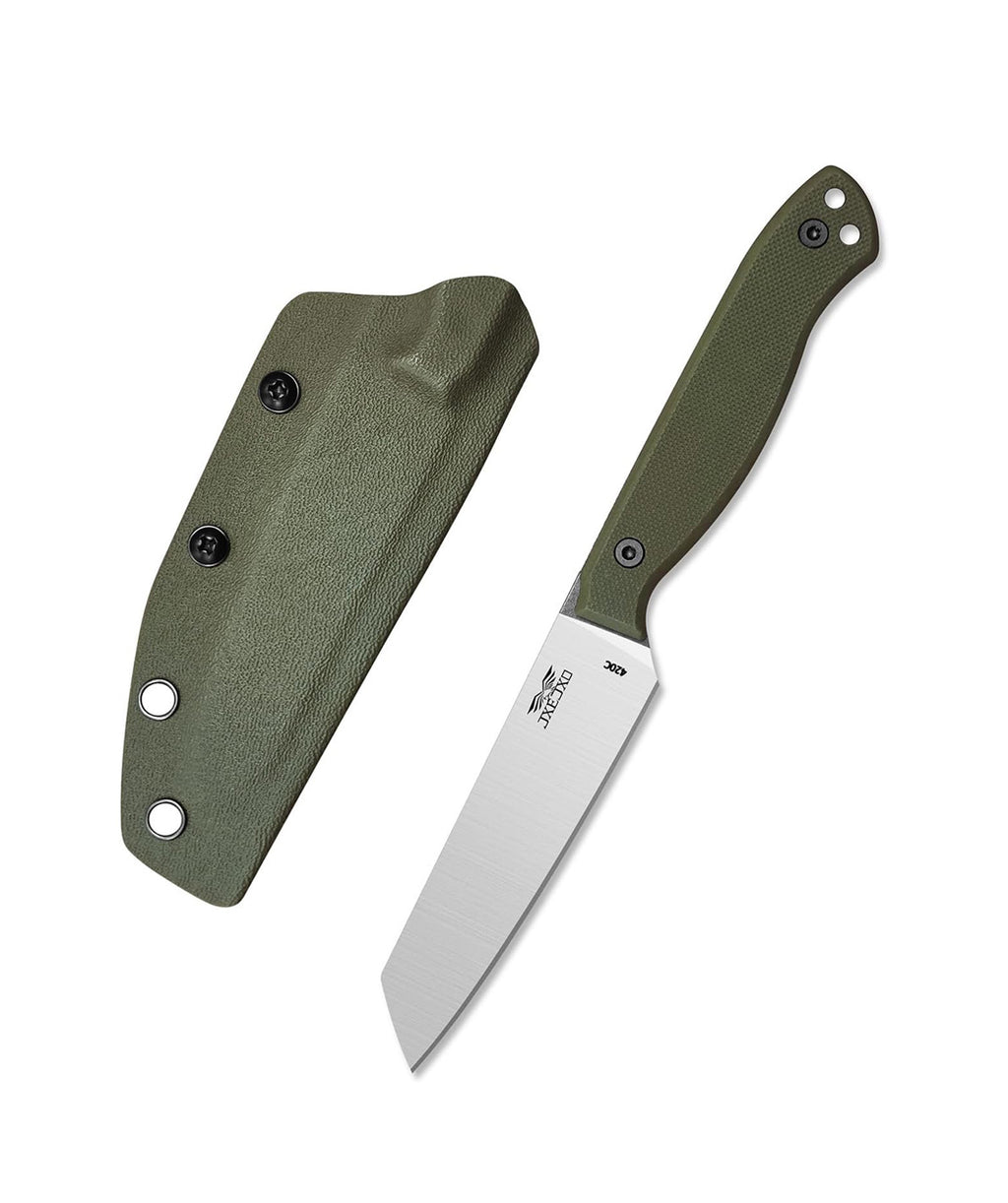 Fixed Blade Knife, 3.6" 420 Steel Blade Small Knife with G10 Handle Full Tang with Kydex Sheath for Outdoor Camping, Survival, Hiking,JXEJXO