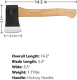 Laden Sie das Bild in den Galerie-Viewer, 14,2" Wurfaxt 1 Stück, 1055 Kohlenstoffstahl Hickory-Griff, Ideal für Freizeitaxtwerfen und Wettkämpfe