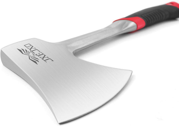 Camping Axe & Hatchets – 14.4″ Camping Hatchet with Forged Steel Construction & Ergonomic Shock-Absorbing Grip (Red）
