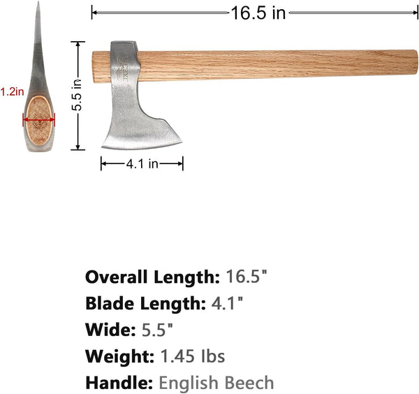 Throwing Tomahawks16.5″ Beech Handle – Forged Axes for Throwing and Outdoor Adventures