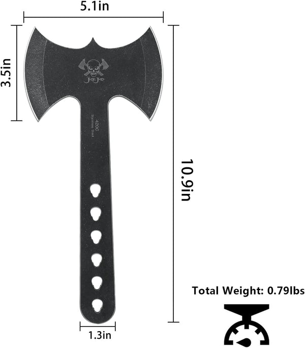 JXE JXO Throwing Axes and Tomahawks Set, Double Bite Hawks, Design for Throwing Recreation and Fun