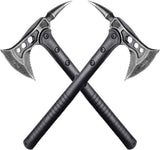 Laden Sie das Bild in den Galerie-Viewer, JXE JXO Campingbeil, taktische Wurfaxt mit Dorn, Überlebensbeil mit Scheide, Nylonfasergriff für Outdoor, Survival, Wandern, Camping (36,8 cm)