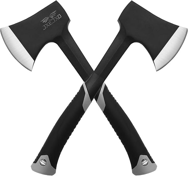 Camping Axe & Hatchets – 14.4″ Camping Hatchet with Forged Steel Construction & Ergonomic Shock-Absorbing Grip (Red）