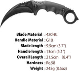 Load image into Gallery viewer, Claw Knife with Sheath, Durable 420HC Steel Fixed Blade Outdoor Duty Knife, Karambit Knife with Ergonomics G10 Anti-skidding Handle