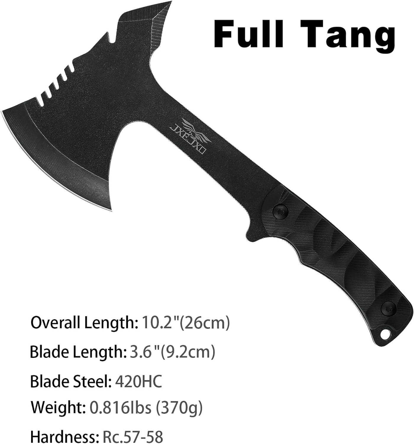 JXE JXO Throwing Axe Sets, Overall 10.2″ 3Pack Throwing Tomahawk, Full Tang 420HC Stainless Steel, Design for Hawks Throwing Recreation and Competition