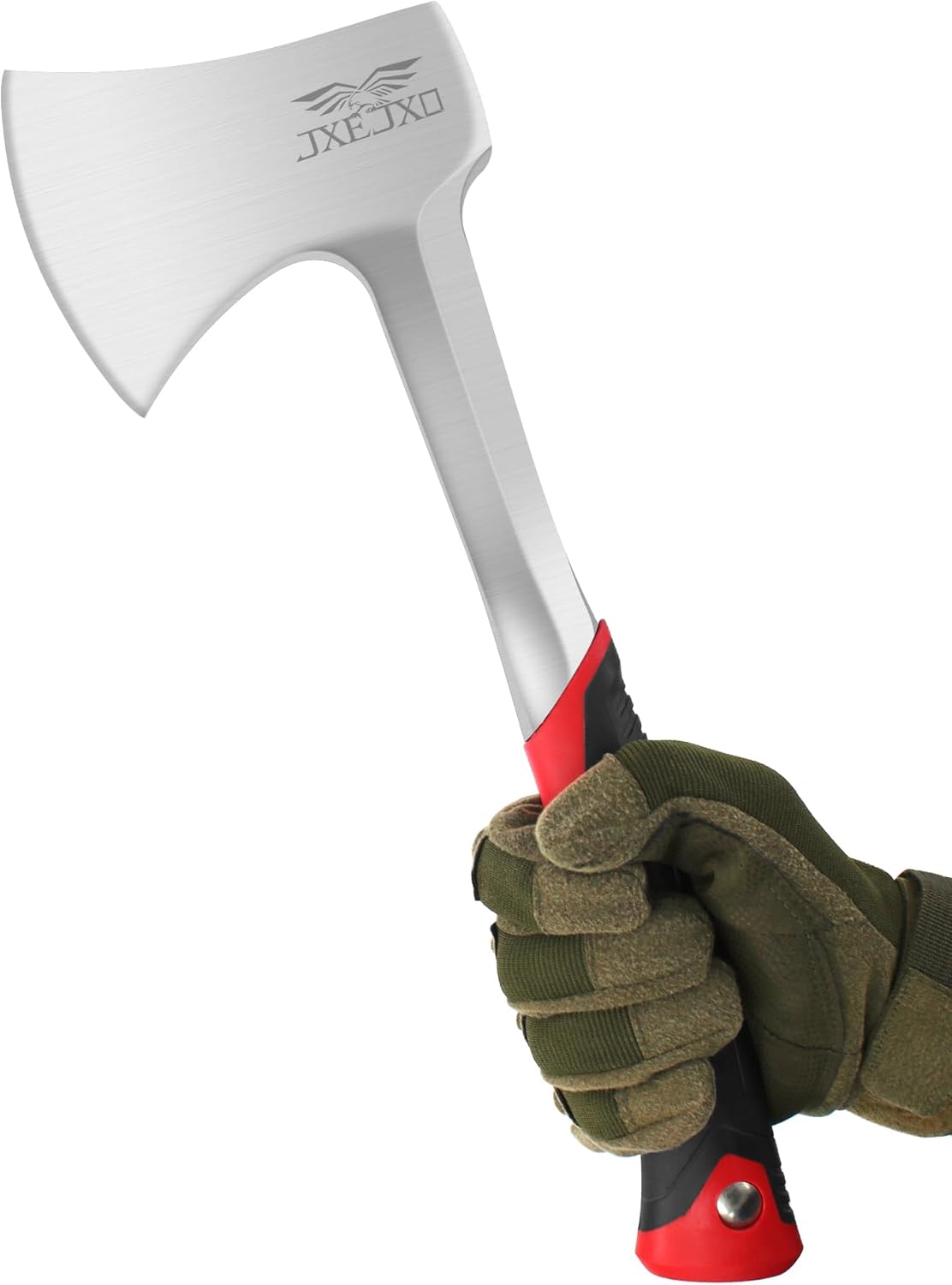 Camping Axe & Hatchets – 14.4″ Camping Hatchet with Forged Steel Construction & Ergonomic Shock-Absorbing Grip (Red）