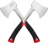 Laden Sie das Bild in den Galerie-Viewer, Campingäxte und -beile – 36,5 cm Campingbeil mit geschmiedeter Stahlkonstruktion und ergonomischem, stoßdämpfendem Griff (Rot)
