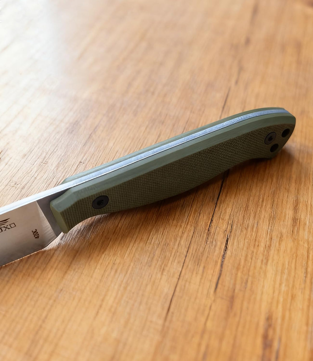 Fixed Blade Knife, 3.2" 420 Steel Blade Small Knife with G10 Handle Full Tang with Kydex Sheath
