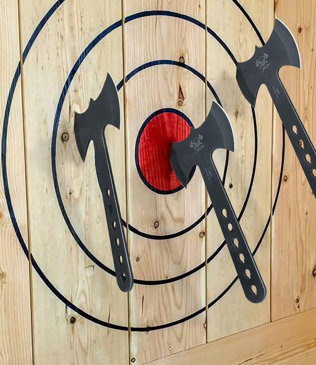 JXE JXO Throwing Axes and Tomahawks Set, Double Bite Hawks, Design for Throwing Recreation and Fun
