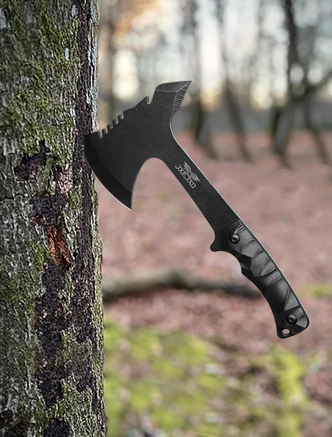 JXE JXO Throwing Axe Sets, Overall 10.2″ 3Pack Throwing Tomahawk, Full Tang 420HC Stainless Steel, Design for Hawks Throwing Recreation and Competition