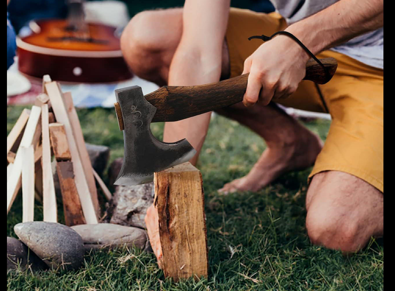 The Frostbreaker – Camping Hatchet – Forged Steel Axe with Leather Sheath – Survival Axe for Wood Splitting and Chopping – Bushcraft Hatchet – Perfect for Outdoor Adventures