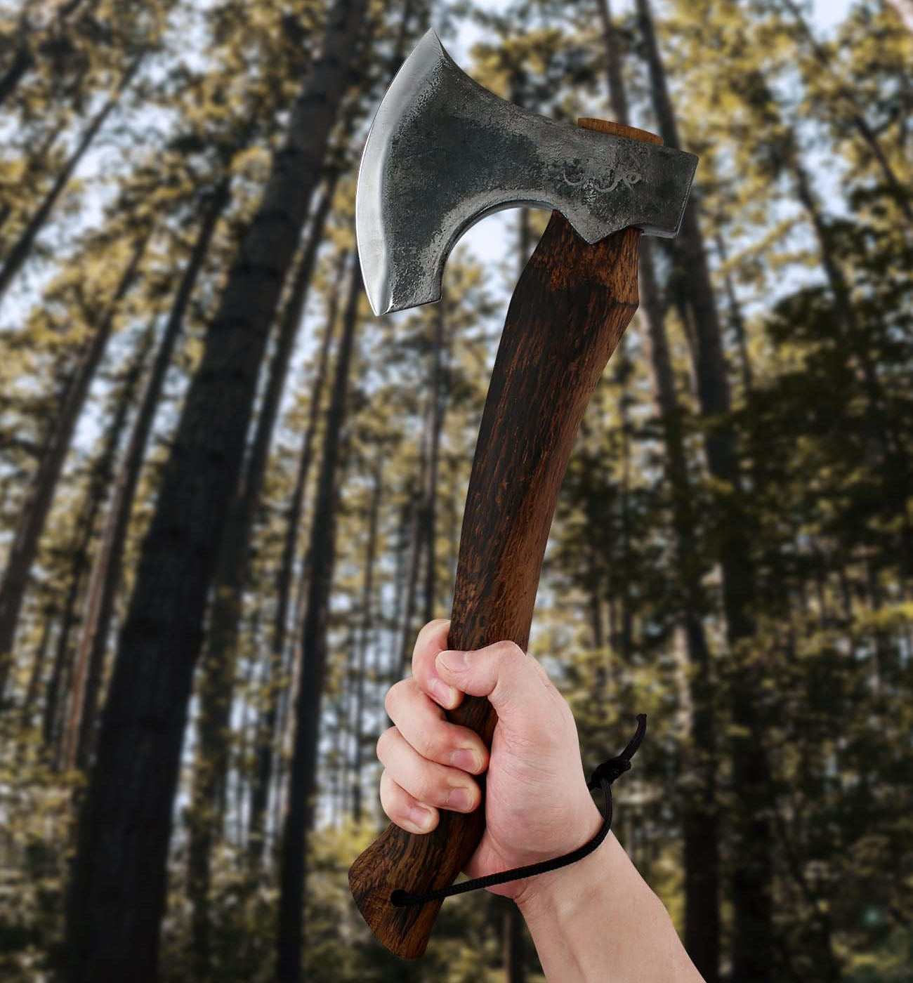 The Frostbreaker – Camping Hatchet – Forged Steel Axe with Leather Sheath – Survival Axe for Wood Splitting and Chopping – Bushcraft Hatchet – Perfect for Outdoor Adventures