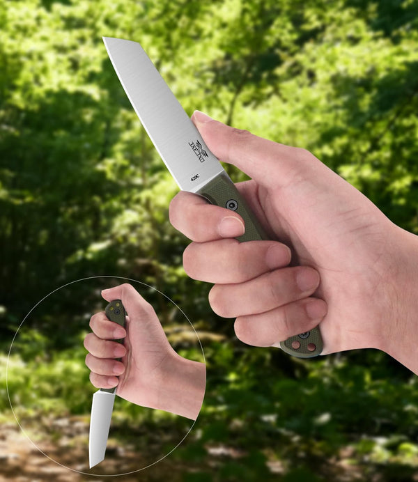 Fixed Blade Knife, 3.6" 420 Steel Blade Small Knife with G10 Handle Full Tang with Kydex Sheath for Outdoor Camping, Survival, Hiking,JXEJXO