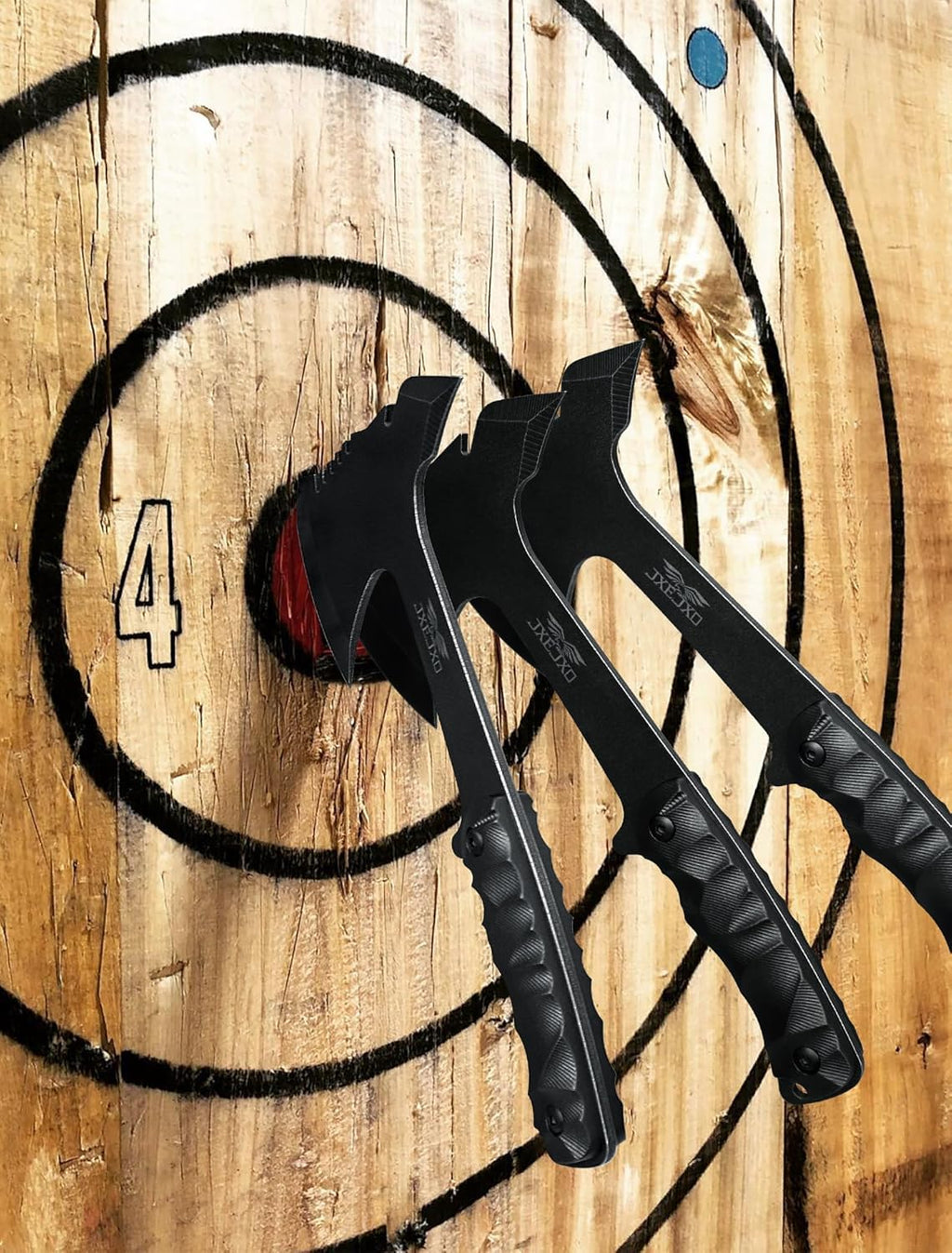 JXE JXO Throwing Axe Sets, Overall 10.2″ 3Pack Throwing Tomahawk, Full Tang 420HC Stainless Steel, Design for Hawks Throwing Recreation and Competition