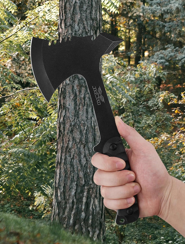 JXE JXO Throwing Axe Sets, Overall 10.2″ 3Pack Throwing Tomahawk, Full Tang 420HC Stainless Steel, Design for Hawks Throwing Recreation and Competition