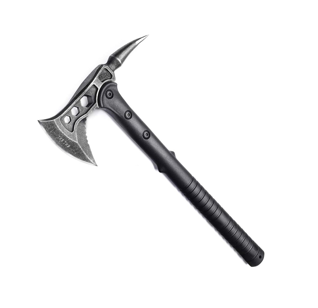 JXE JXO Camping Axe, Throwing Tactical Tomahawk with Spike, Survival Hatchet with Sheath, Nylon Fiber Handle for Outdoor Survival Hiking Camping （14.5 inch） Main image