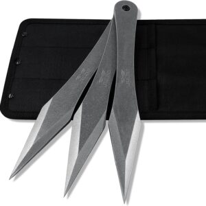 JXE JXO The Thunder: Throwing Spikes Thickness Up to 0.275", 10.2" Stainless Steel No Spin Throwing Set with Nylon Belt Sheath - Upgraded Version40