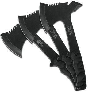 JXE JXO Throwing Axe SetsOverall 10.2inch 3Pack Throwing TomahawkFull Tang 420HC Stainless SteelDesign for Hawks Throwing Recreation and Competition