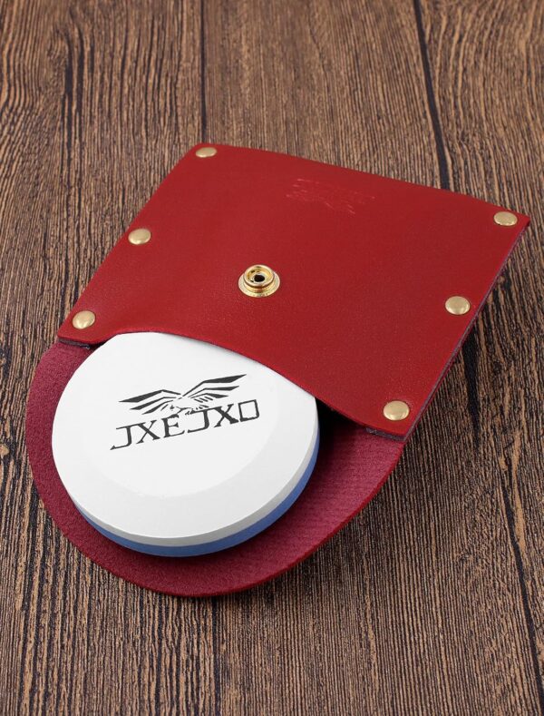 JXE JXO Knife/Hatchet Sharpening Stone - 400/1000 Grit Dual Grit Whetstone & Tool Sharpener with Leather Sheath - Image 2