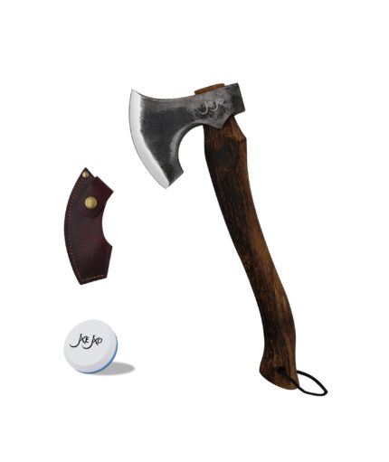 The Frostbreaker - Camping Hatchet - Forged Steel Axe with Leather Sheath - Survival Axe for Wood Splitting and Chopping - Bushcraft Hatchet - Perfect for Outdoor Adventures