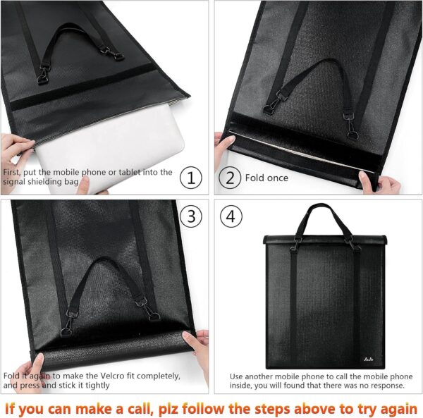 JXE JXO 5 Pack Faraday Bags Military Grade, Faraday Bag for Laptops & Tablets & Phones, Faraday Bags Emp Proof, Faraday Cages, EMP Protection, RFID Bag, Fireproof & Waterproof - Image 3