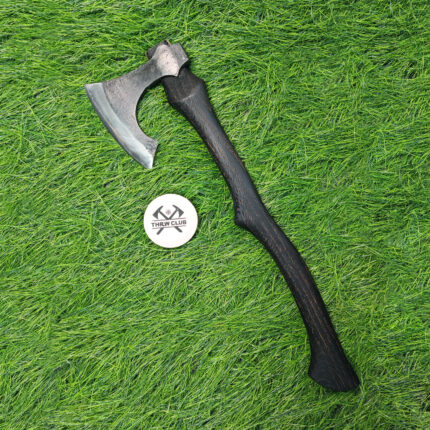 JXEJXO Camping Axe22.64"Heavy-Duty Hand-Forged 1065 Carbon Steel with Black Wooden Handle,for Camping&Garden Use,Sharpening Suit Included