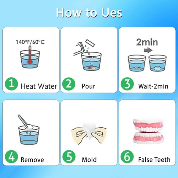 JXE JXO Tooth Repair Kit, Moldable False Teeth, DIY tooth thermoplastic beads for Temporary Replacing Missing & Broken Teeth, Regain Your Confidently Smile - Image 2