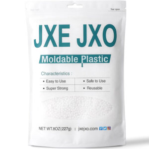 JXEJXO10.9oz Moldable Plastic Pellets - Thermoplastic Beads Polymorph Plastic Meltable Reusable Thermal Beads for Crafts,DIY,Cosplay,Temporarily Repair,Modeling,Halloween Vampire Teeth Fangs