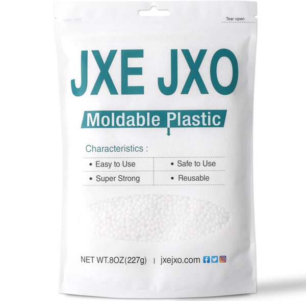 JXEJXO10.9oz Moldable Plastic Pellets - Thermoplastic Beads Polymorph Plastic Meltable Reusable Thermal Beads for Crafts,DIY,Cosplay,Temporarily Repair,Modeling,Halloween Vampire Teeth Fangs